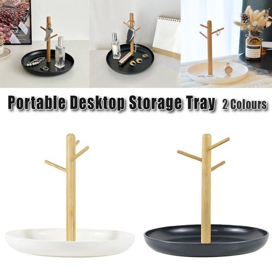 Branch Tray Desktop Storage Organizer Key Holder Rack for Living Room Entryway - White