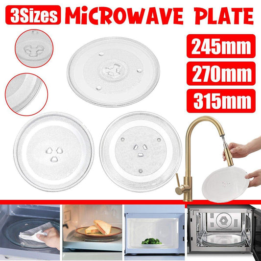 Microwave Glass Turntable Replacement Plate Y Type Coupler Fit in 3 Sizes - 245mm