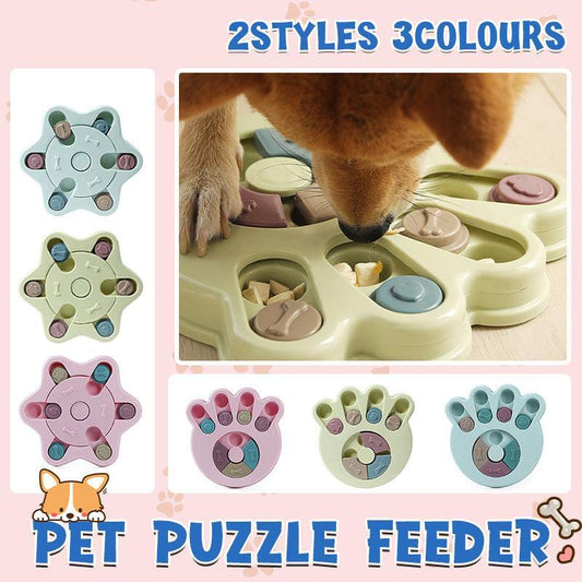 Dog Treat Dispenser Food Puzzle Toy Interactive Training Feeder Pet Supply Bowl - Claw-Green
