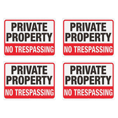 4PCS Reflective Surveillance Warning Signs Metal Security Camera Notice Durable