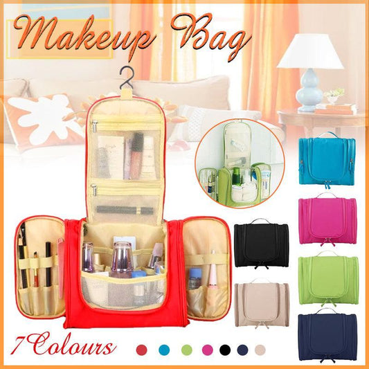 Makeup Bag Hanging Travel Toiletry Cosmetic Organizer Wash Bag Waterproof - Red