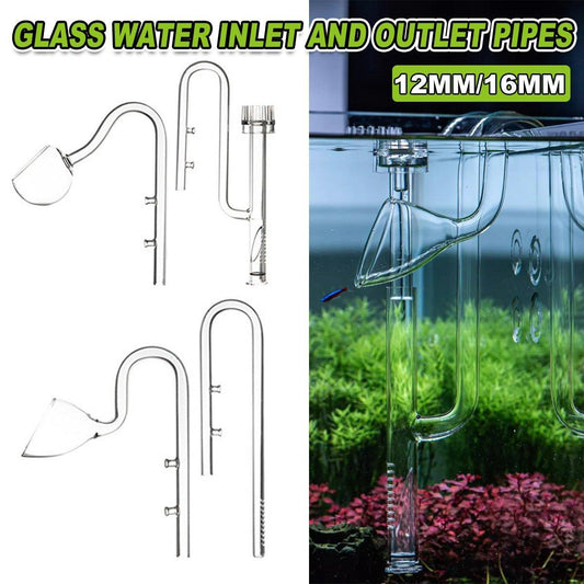 Aquarium Glass Inlet Outlet Pipe Fish Tank Filter Oil Film Remover Plant Holder - Speaker outlet-16mm
