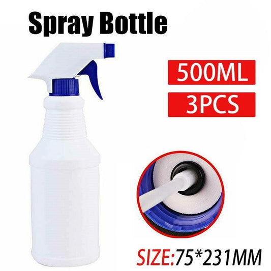 3PCS 500ml Reusable Plastic Spray Bottles for Cleaning Garden Car Use