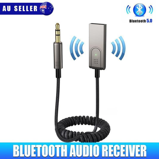 Wireless Bluetooth 5.0 Receiver Dongle Car Aux 3.5Mm Adapter Cable