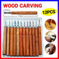 12Pcs Wood Carving Tool Chisels Set Woodcut Knife Arts Crafts Woodworking Chisel