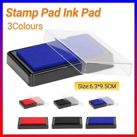 Stamp Ink Pad Rectangular 63x95mm for Rubber Stamps Office Fingerprint Stamping - Black