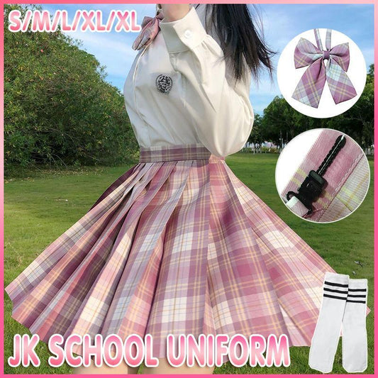 Women Girls School Pleated Skirt Summer High Waist  Tartan Short Skirt AU Stock - L