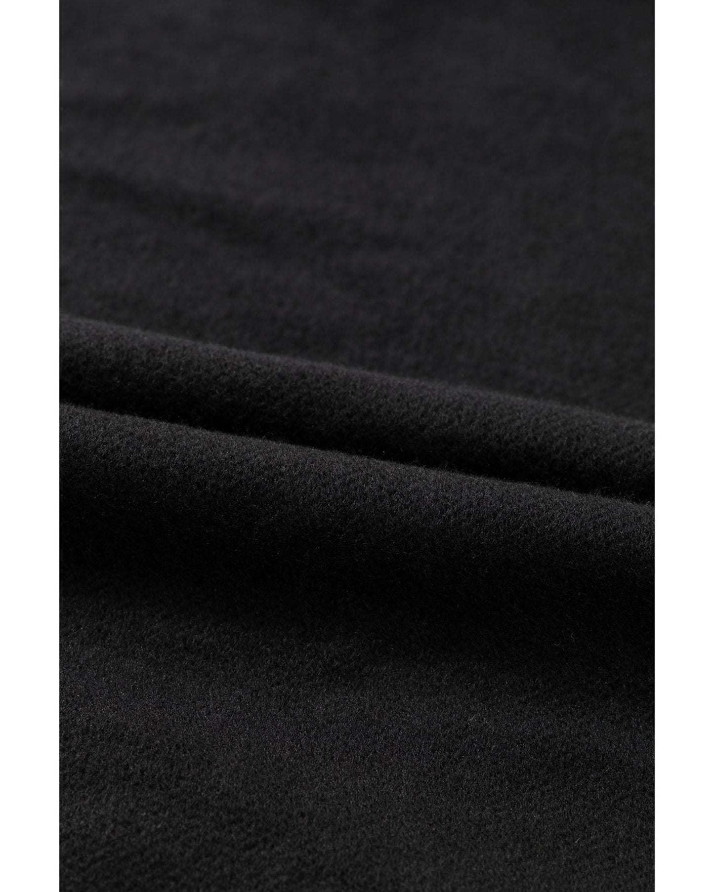 Black Fleece Lined Kangaroo Pocket Drawstring Chunky Hoodie - M