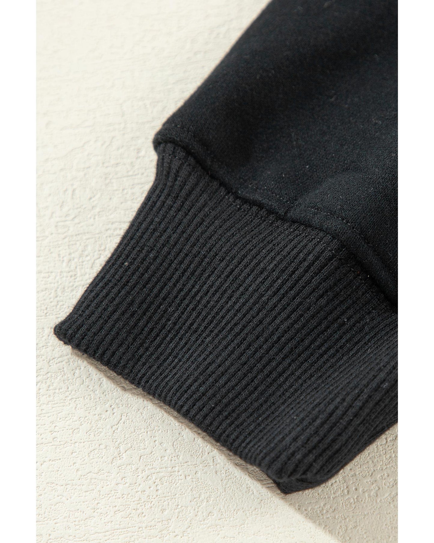 Black Fleece Lined Kangaroo Pocket Drawstring Chunky Hoodie - S