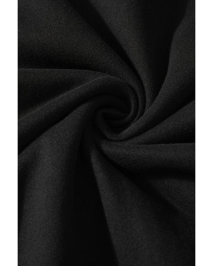 Black Fleece Lined Kangaroo Pocket Drawstring Chunky Hoodie - XL