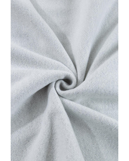 Light Grey Fleece Lined Half Zipper Kangaroo Pockets Loose Hoodie - 2XL