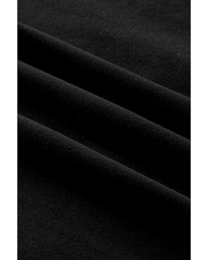 Black Fleece Lined Half Zipper Kangaroo Pockets Loose Hoodie - XL