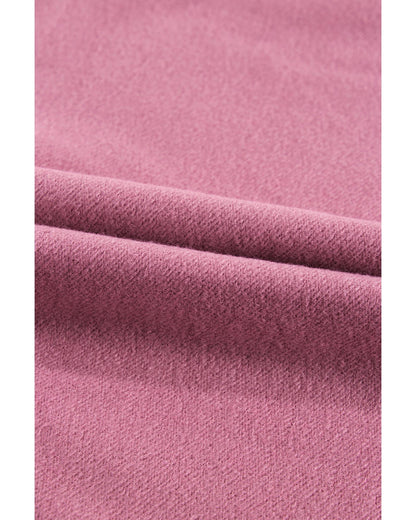 Valerian Fleece Lined Half Zipper Kangaroo Pockets Loose Hoodie - M