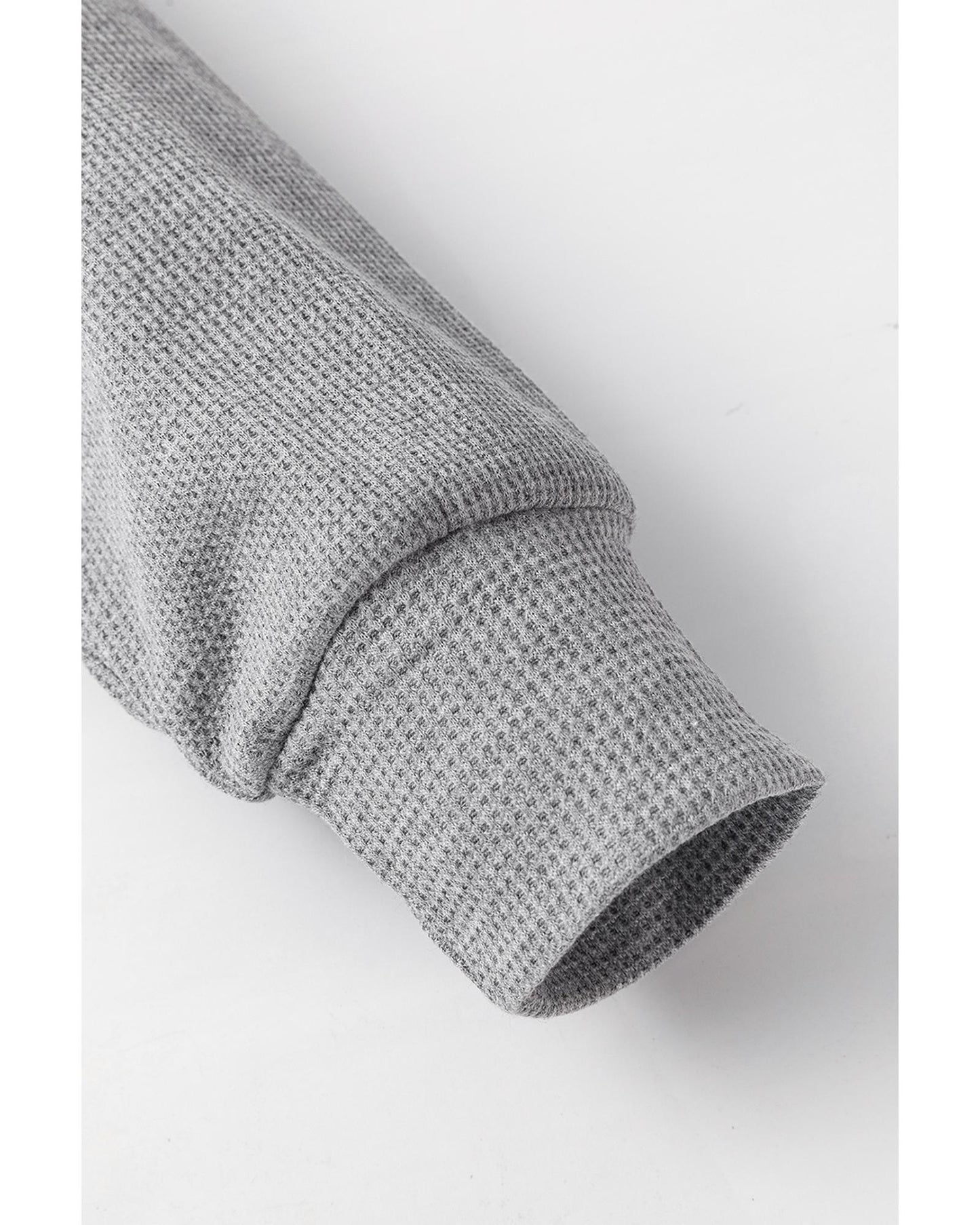 Gray Waffle Knit Fleece Lined High Low Oversized Hoodie - 2XL