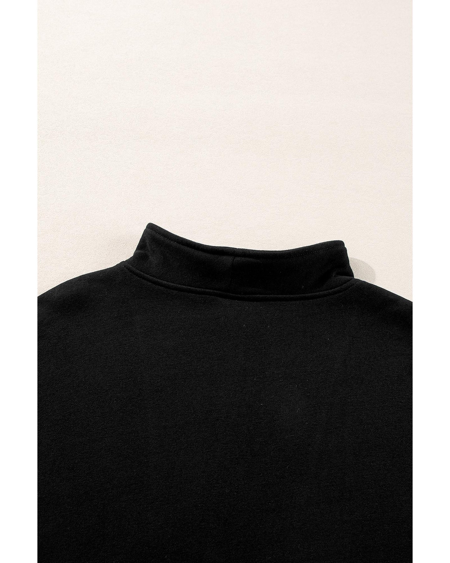 Black Zip-up Stand Neck Kangaroo Pocket Sweatshirt - M