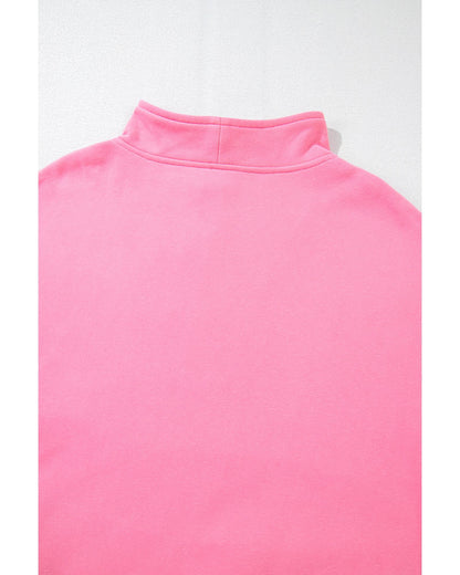 Bonbon Zip-up Stand Neck Kangaroo Pocket Sweatshirt - M