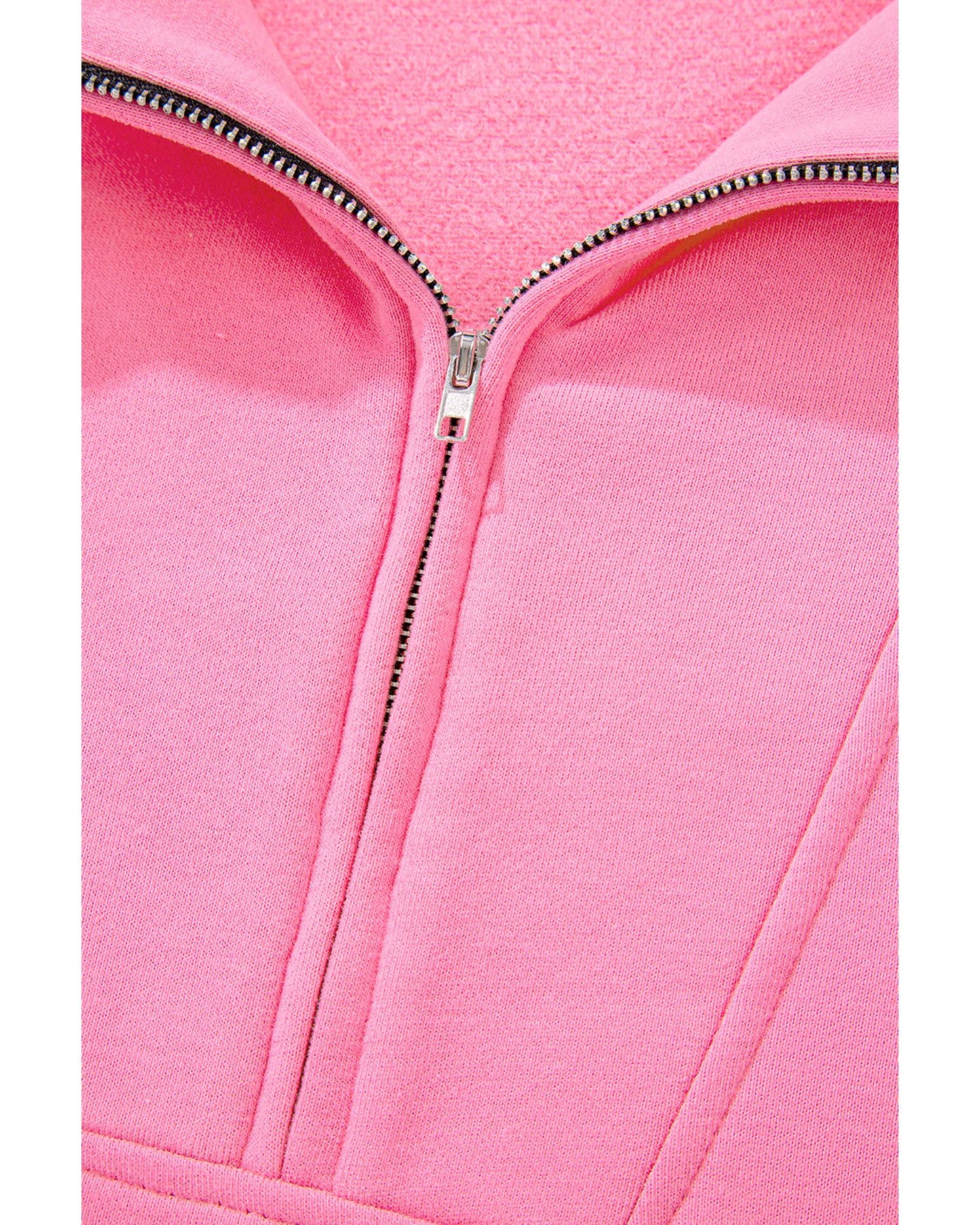 Bonbon Zip-up Stand Neck Kangaroo Pocket Sweatshirt - M