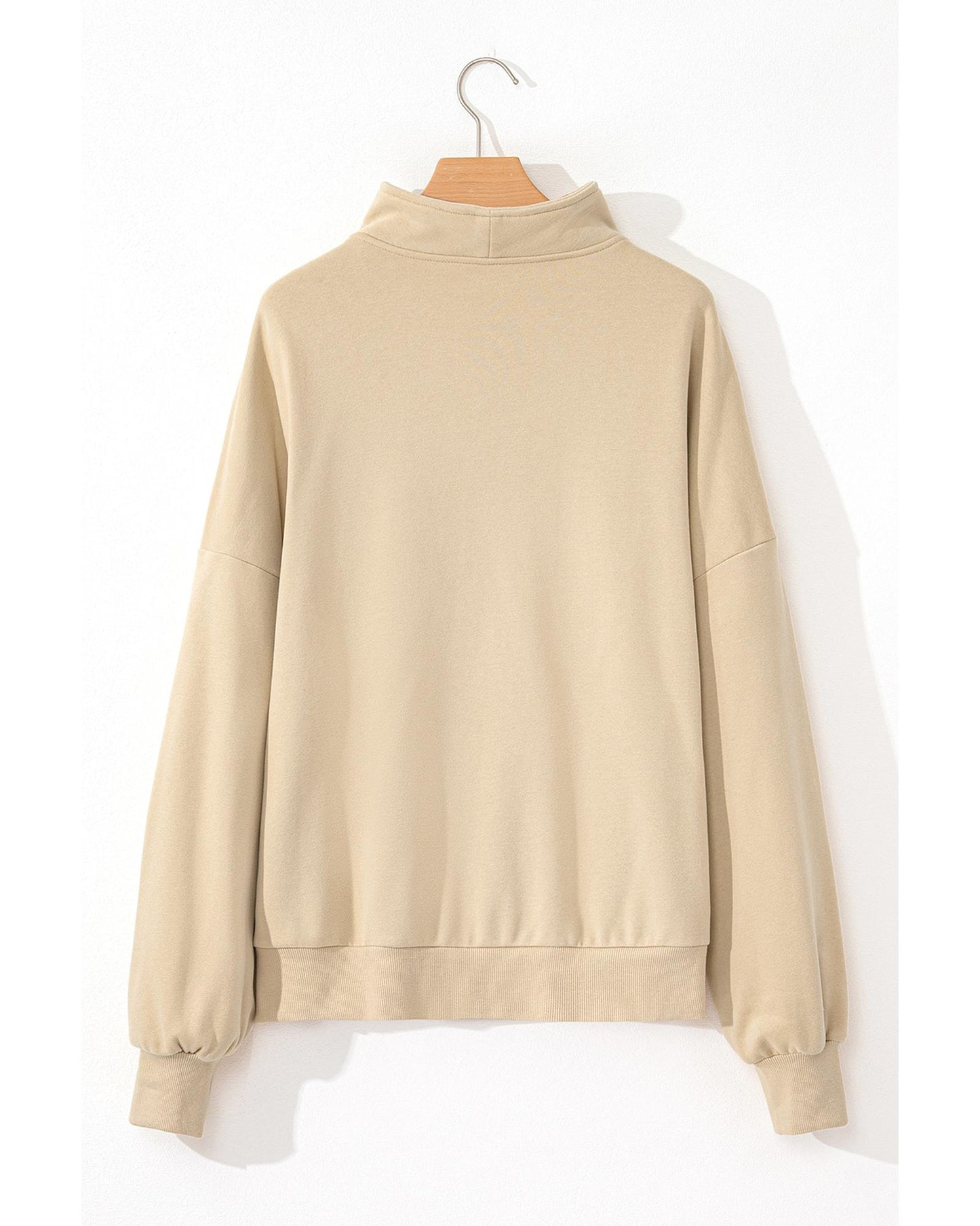 Smoke Gray Zip-up Stand Neck Kangaroo Pocket Sweatshirt - L