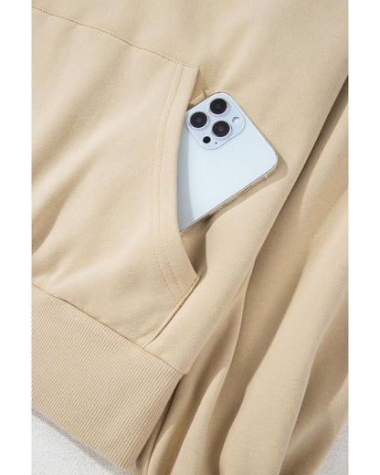 Smoke Gray Zip-up Stand Neck Kangaroo Pocket Sweatshirt - M