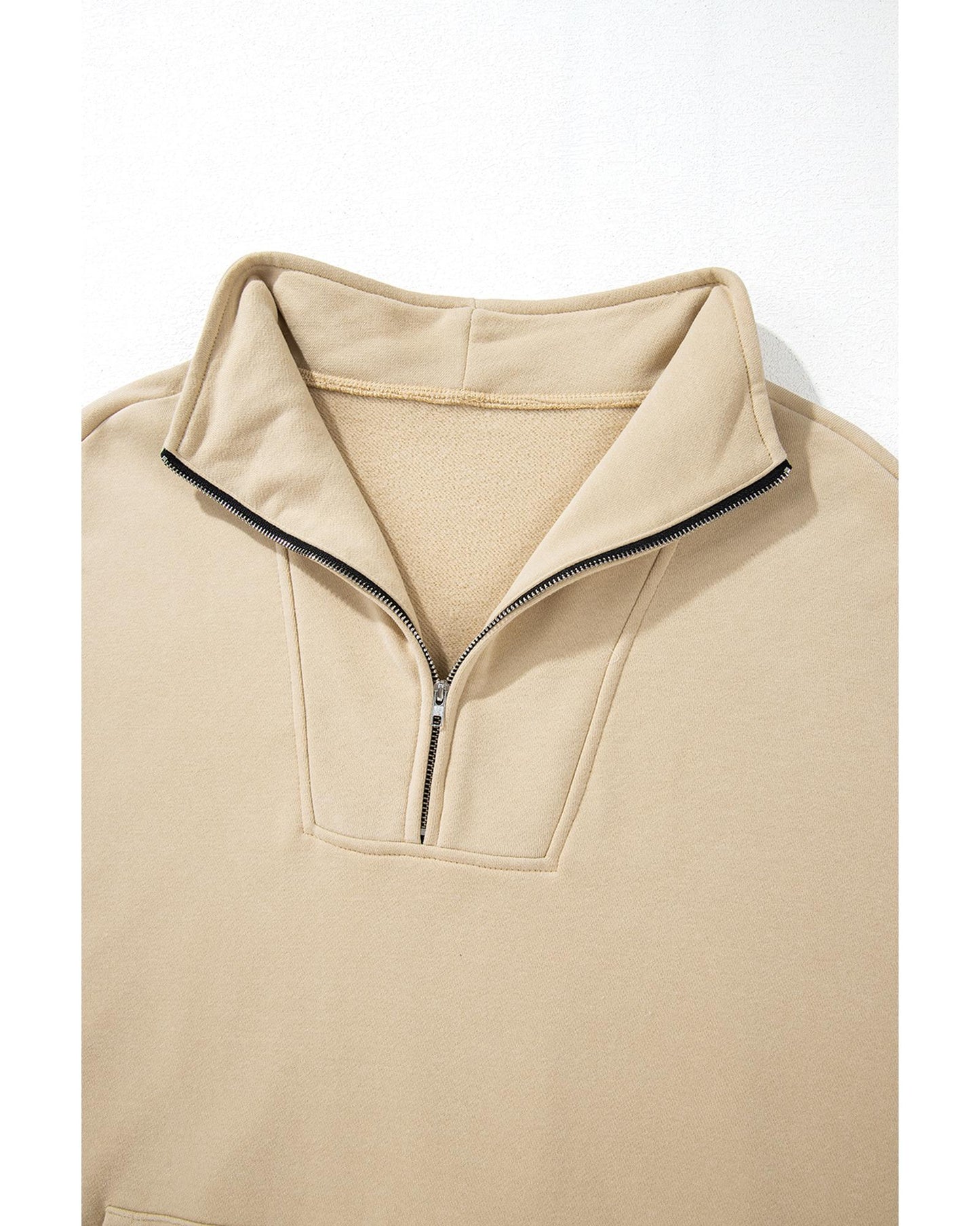 Smoke Gray Zip-up Stand Neck Kangaroo Pocket Sweatshirt - XL