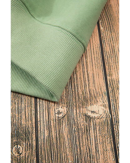Smoke Green Solid Fleece Lined Drop Shoulder Terry Sweatshirt - 2XL