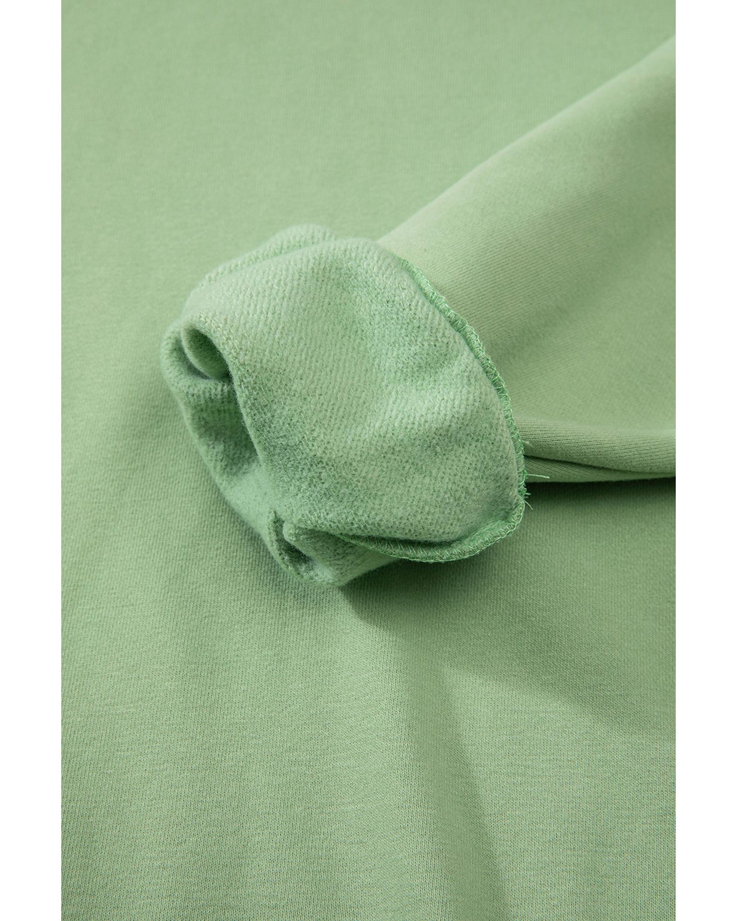 Smoke Green Solid Fleece Lined Drop Shoulder Terry Sweatshirt - 2XL
