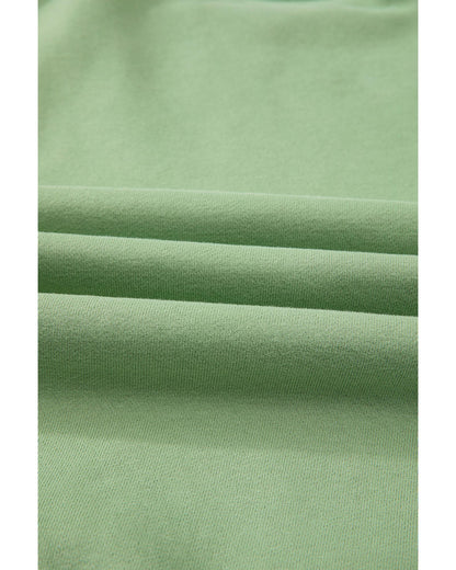 Smoke Green Solid Fleece Lined Drop Shoulder Terry Sweatshirt - 2XL