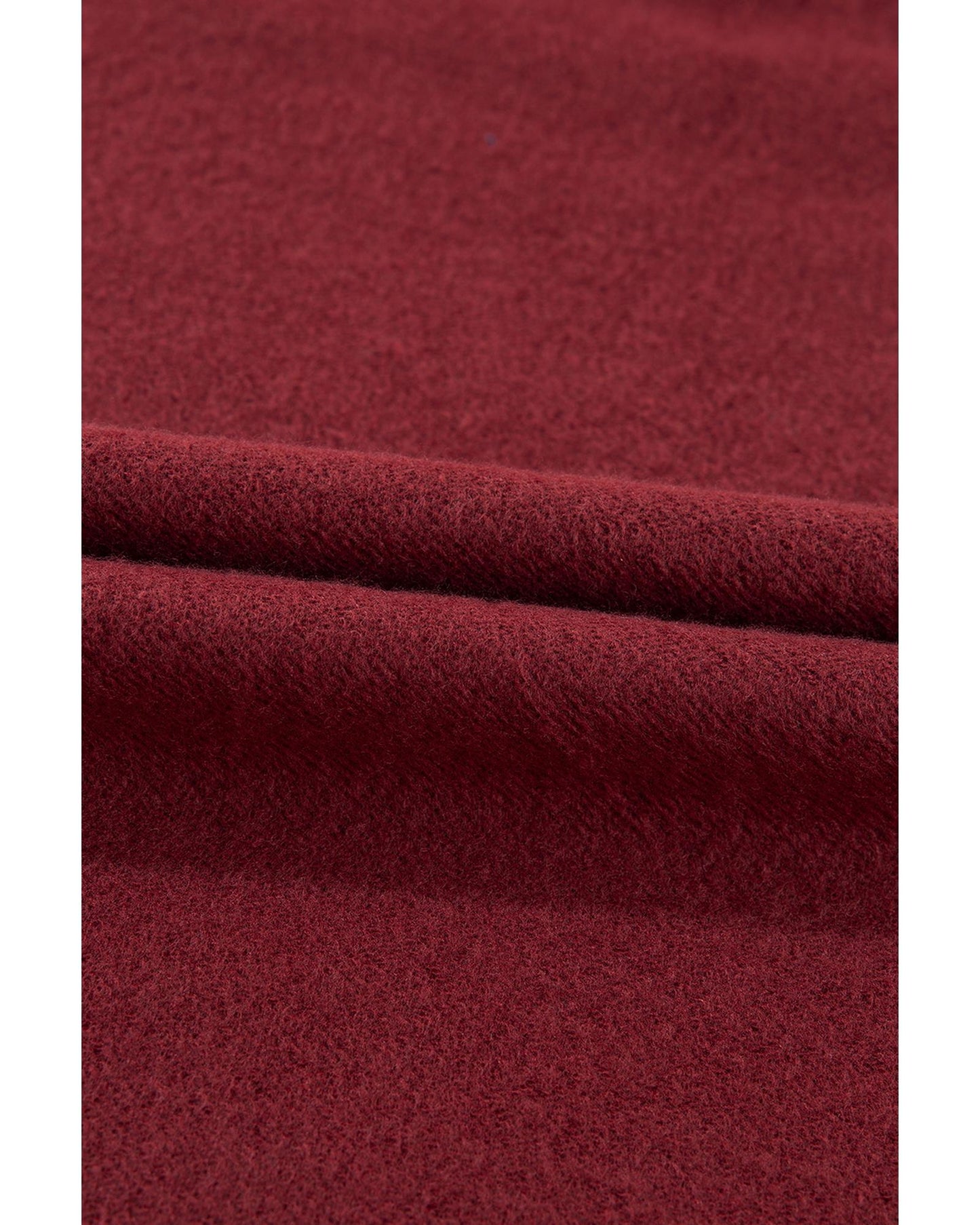 Burgundy Solid Fleece Lined Drop Shoulder Terry Sweatshirt - M
