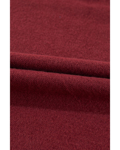 Burgundy Solid Fleece Lined Drop Shoulder Terry Sweatshirt - XL