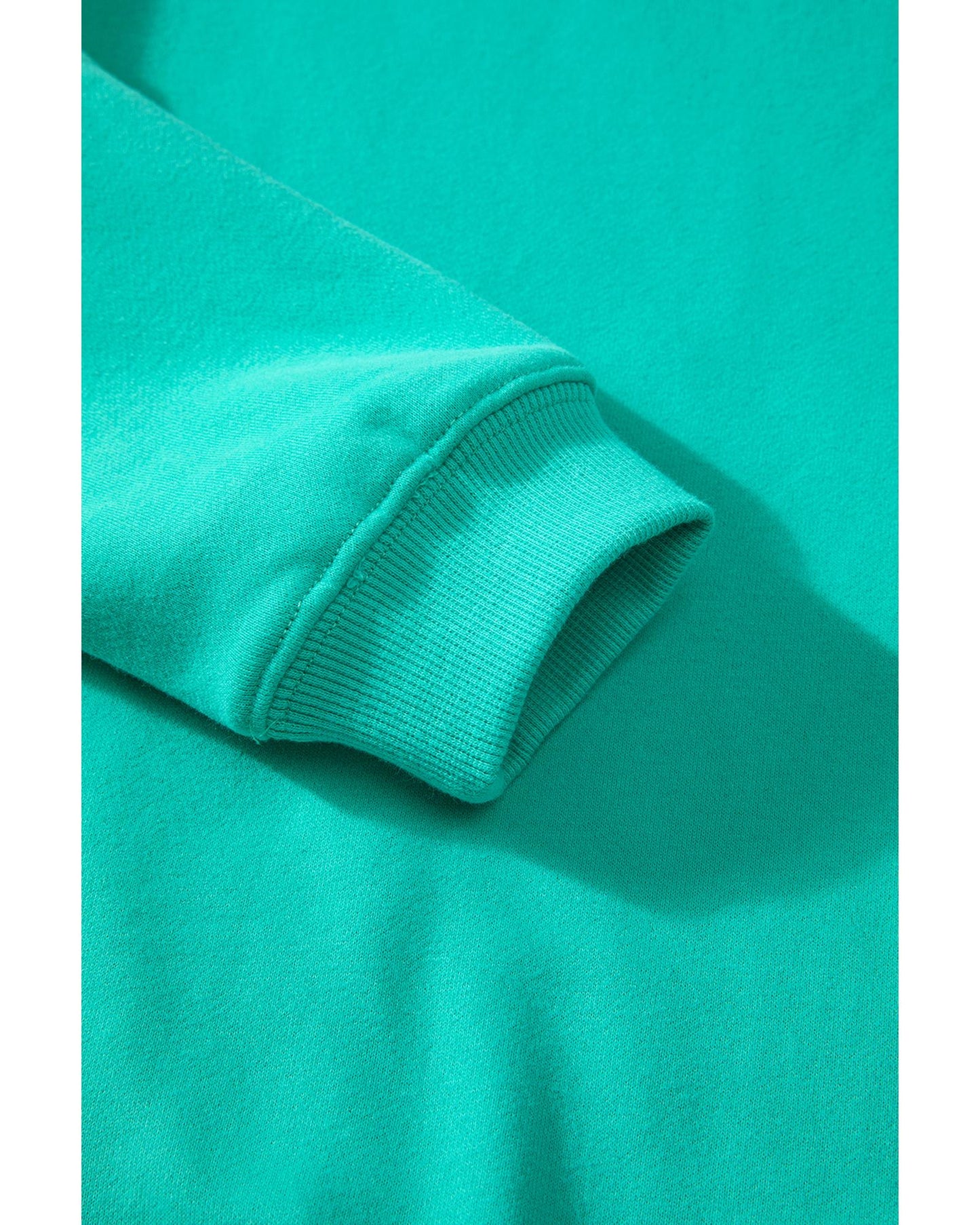 Aruba Blue Solid Fleece Lined Drop Shoulder Terry Sweatshirt - M