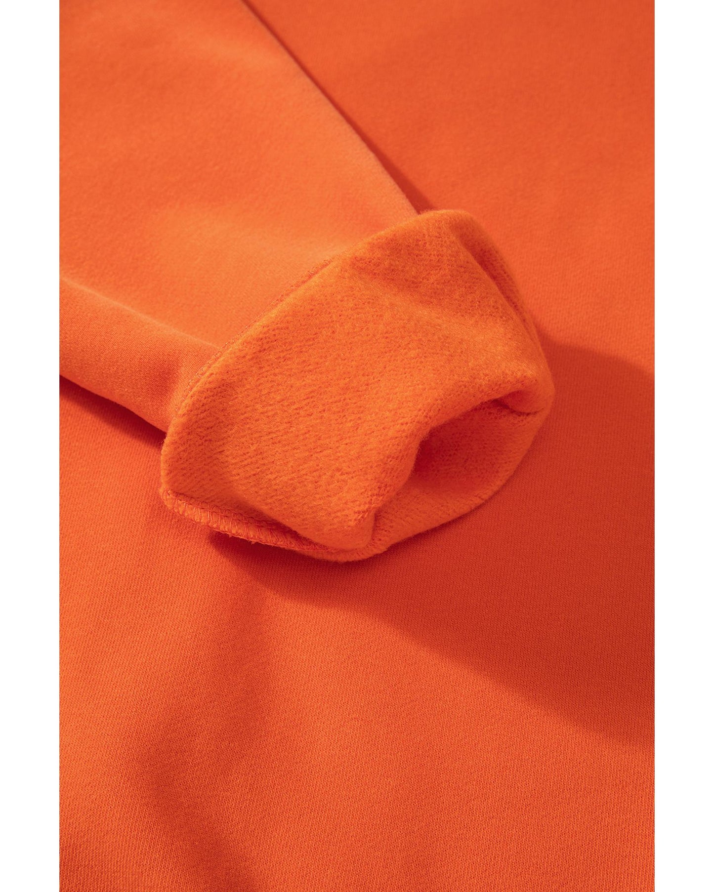 Russet Orange Solid Fleece Lined Drop Shoulder Terry Sweatshirt - L
