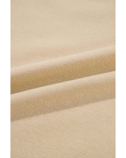 Apricot Color Block Thumbhole Sleeve Drop Shoulder Sweatshirt - M