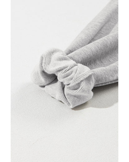Light Grey Solid Kangaroo Pocket Half Zipper Oversized Hoodie - 2XL