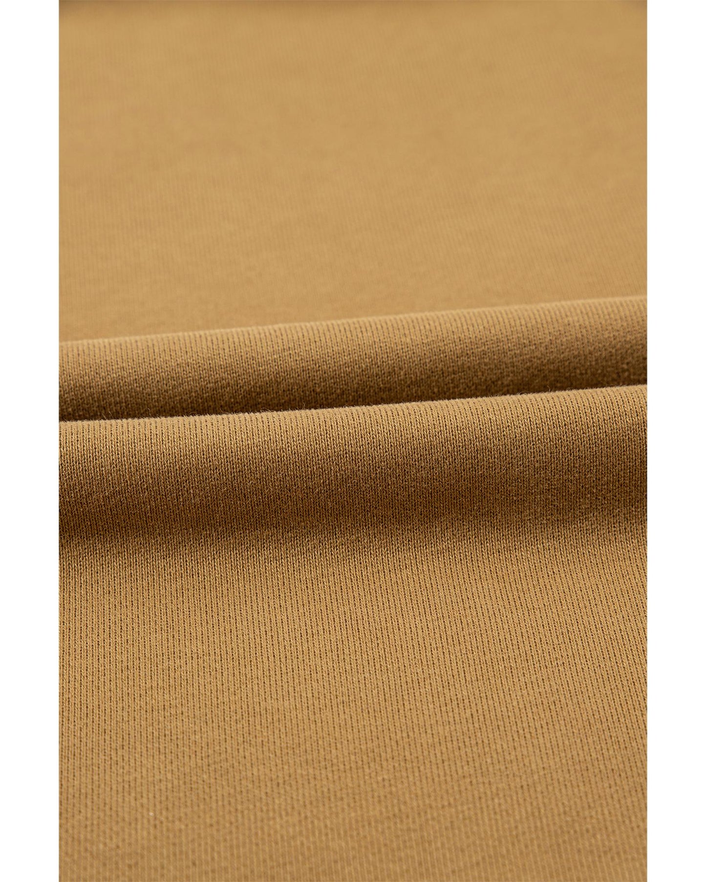 Brown Solid Kangaroo Pocket Half Zipper Oversized Hoodie - M