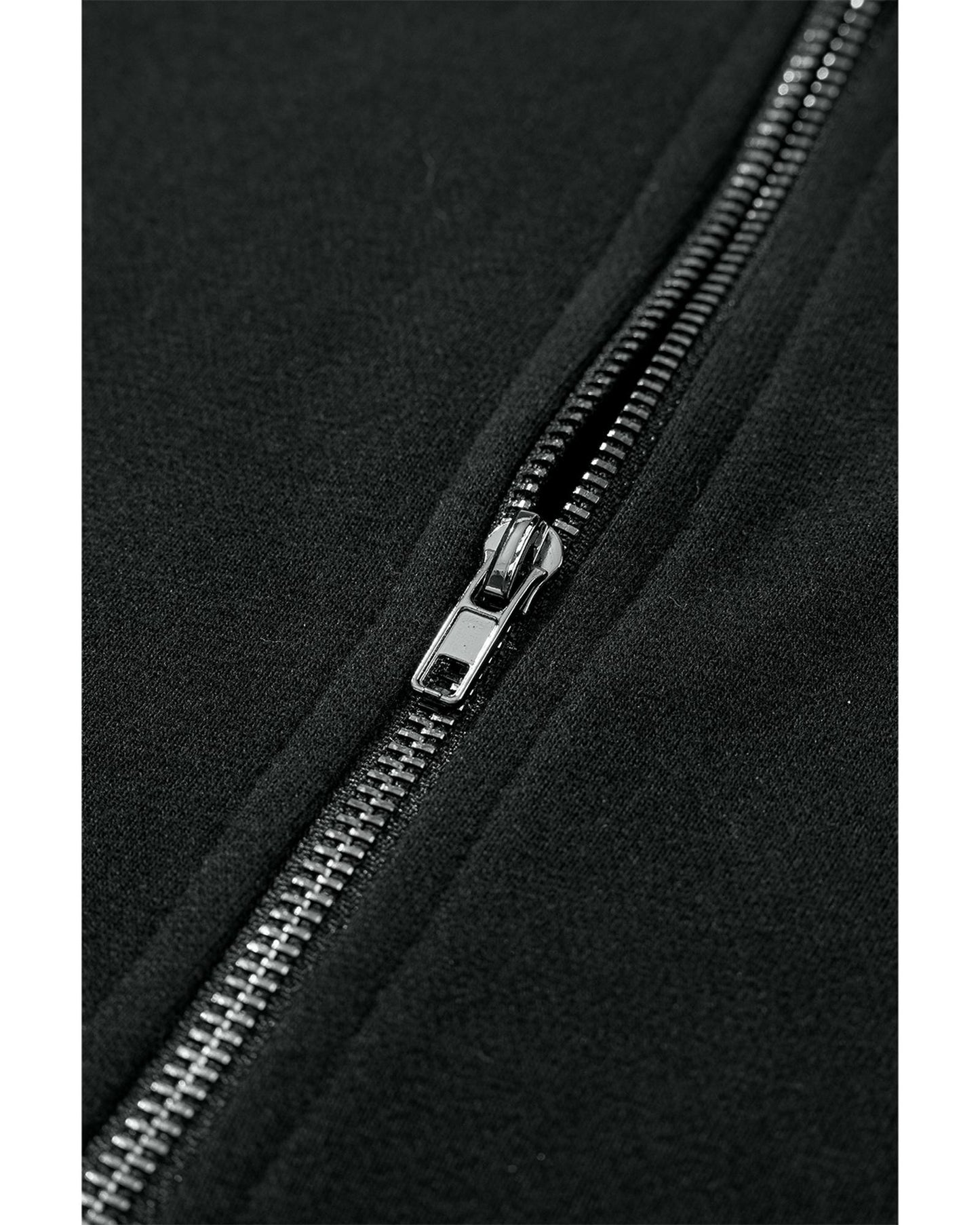 Black Solid Kangaroo Pocket Half Zipper Oversized Hoodie - 2XL