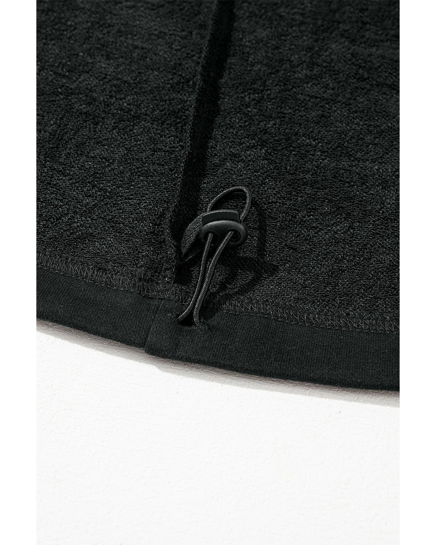 Black Solid Kangaroo Pocket Half Zipper Oversized Hoodie - 2XL