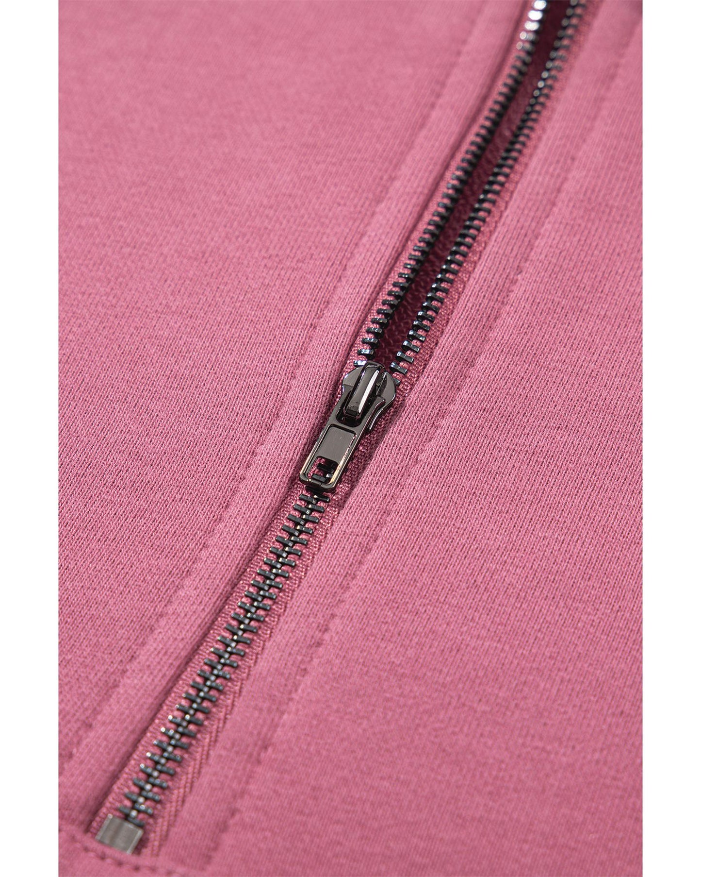 Valerian Solid Kangaroo Pocket Half Zipper Oversized Hoodie - M