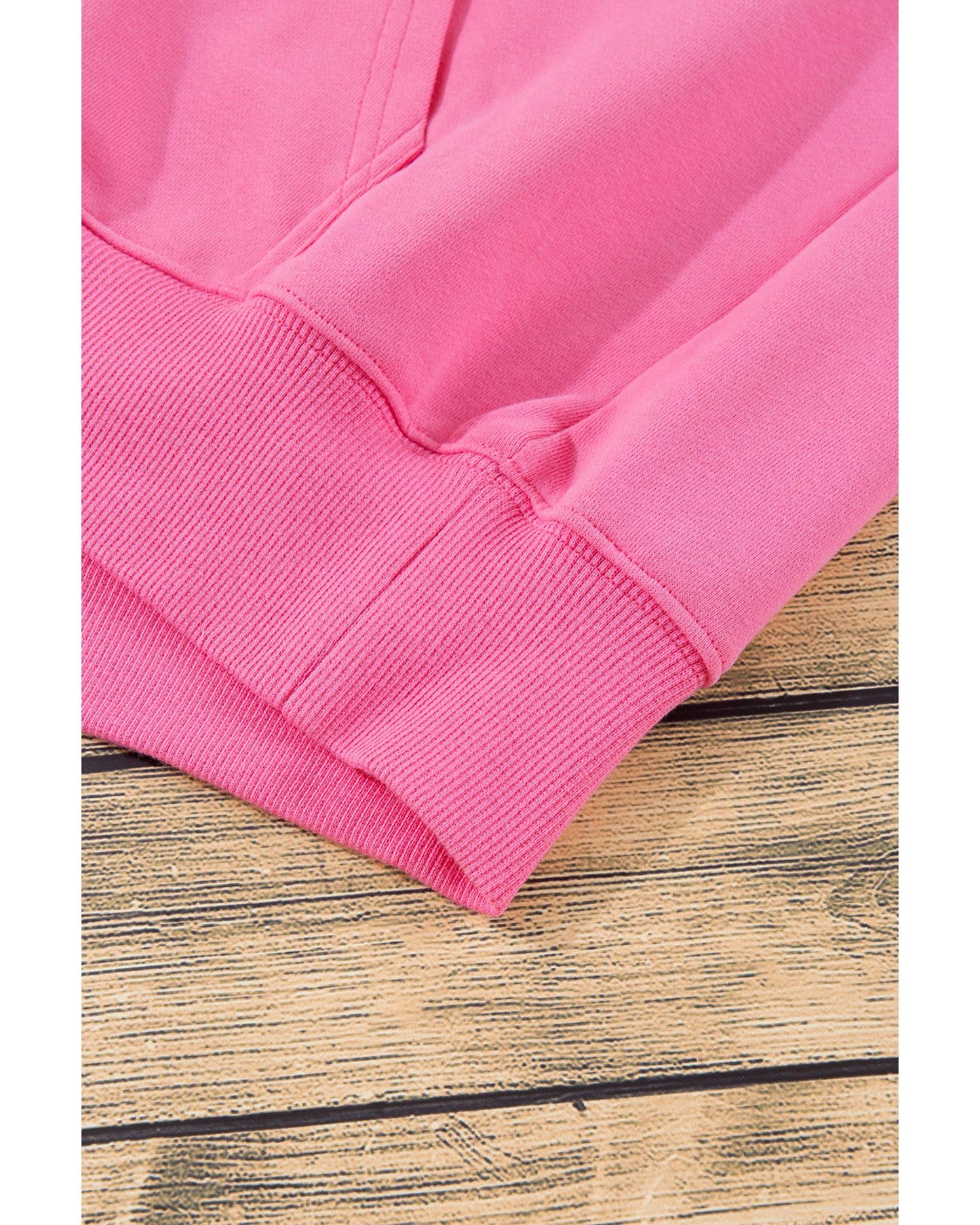Bonbon Solid Kangaroo Pocket Drawstring Loose Fit Hoodie - L