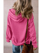 Bonbon Solid Kangaroo Pocket Drawstring Loose Fit Hoodie - M