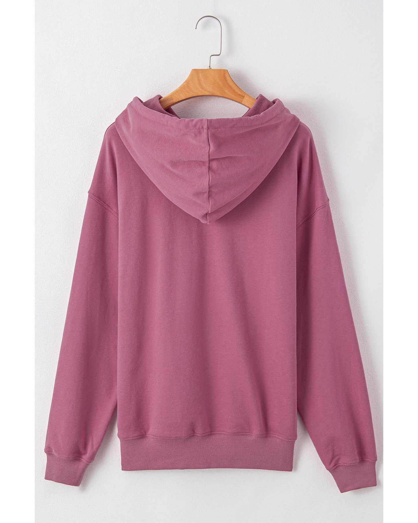 Valerian Solid Kangaroo Pocket Drawstring Loose Fit Hoodie - XL