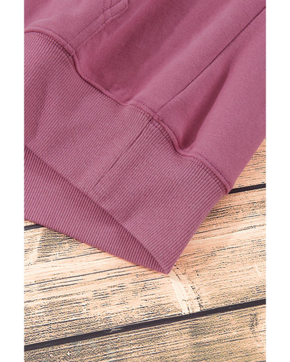 Valerian Solid Kangaroo Pocket Drawstring Loose Fit Hoodie - XL