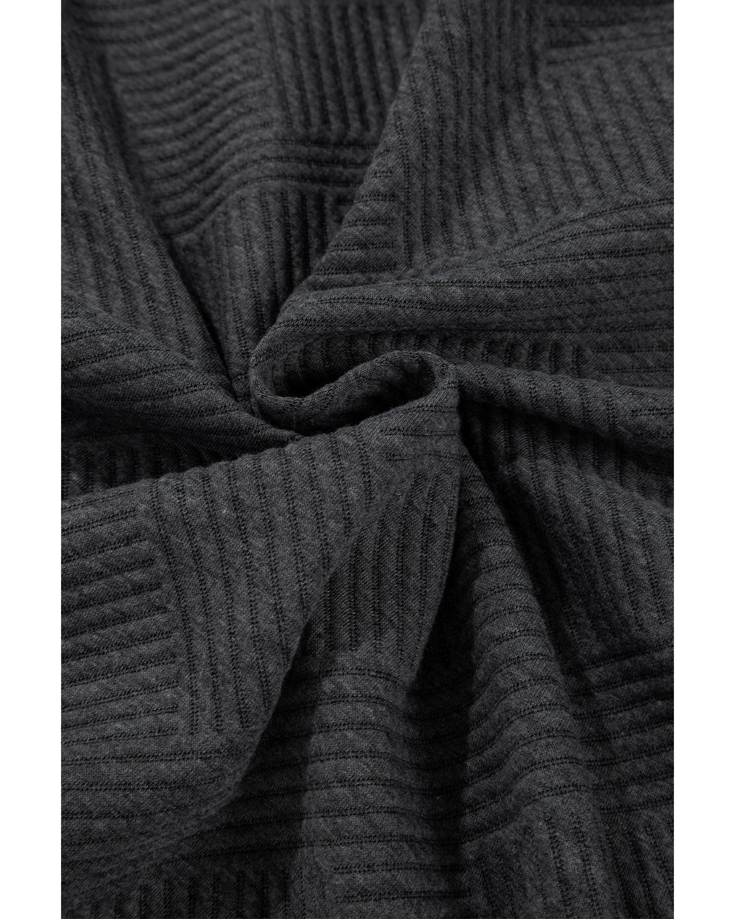 Gray Textured Color Block Kangaroo Pocket Drop Shoulder Hoodie - L