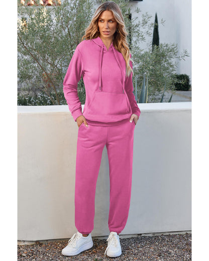 Bonbon Solid Color Fleece Lined Drawstring Hoodie with Pocket - 2XL