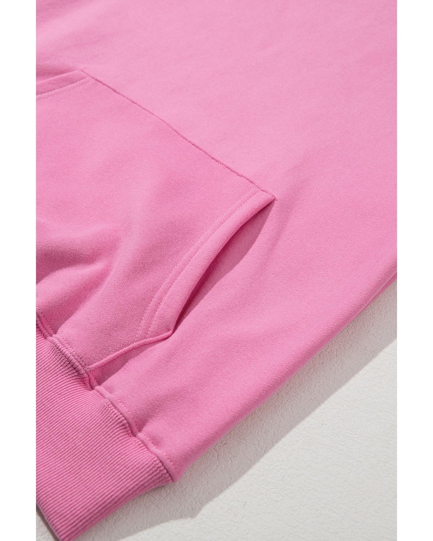 Bonbon Solid Color Fleece Lined Drawstring Hoodie with Pocket - 2XL