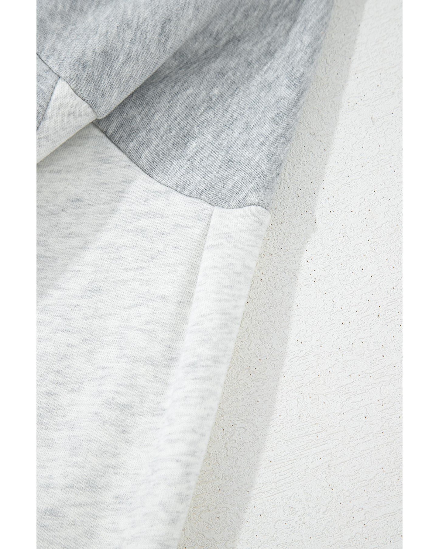 Gray Half Zipper Collared Drop Shoulder Side Slits Sweatshirt - M