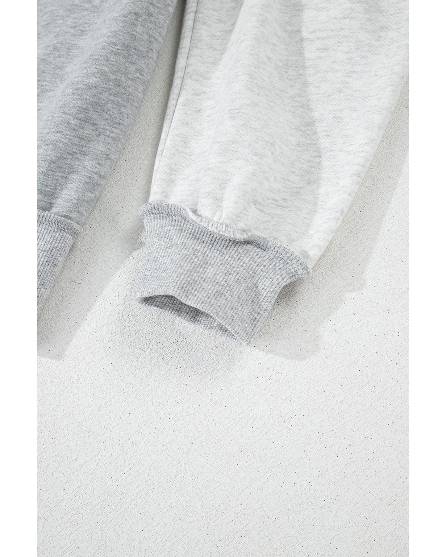 Gray Half Zipper Collared Drop Shoulder Side Slits Sweatshirt - XL