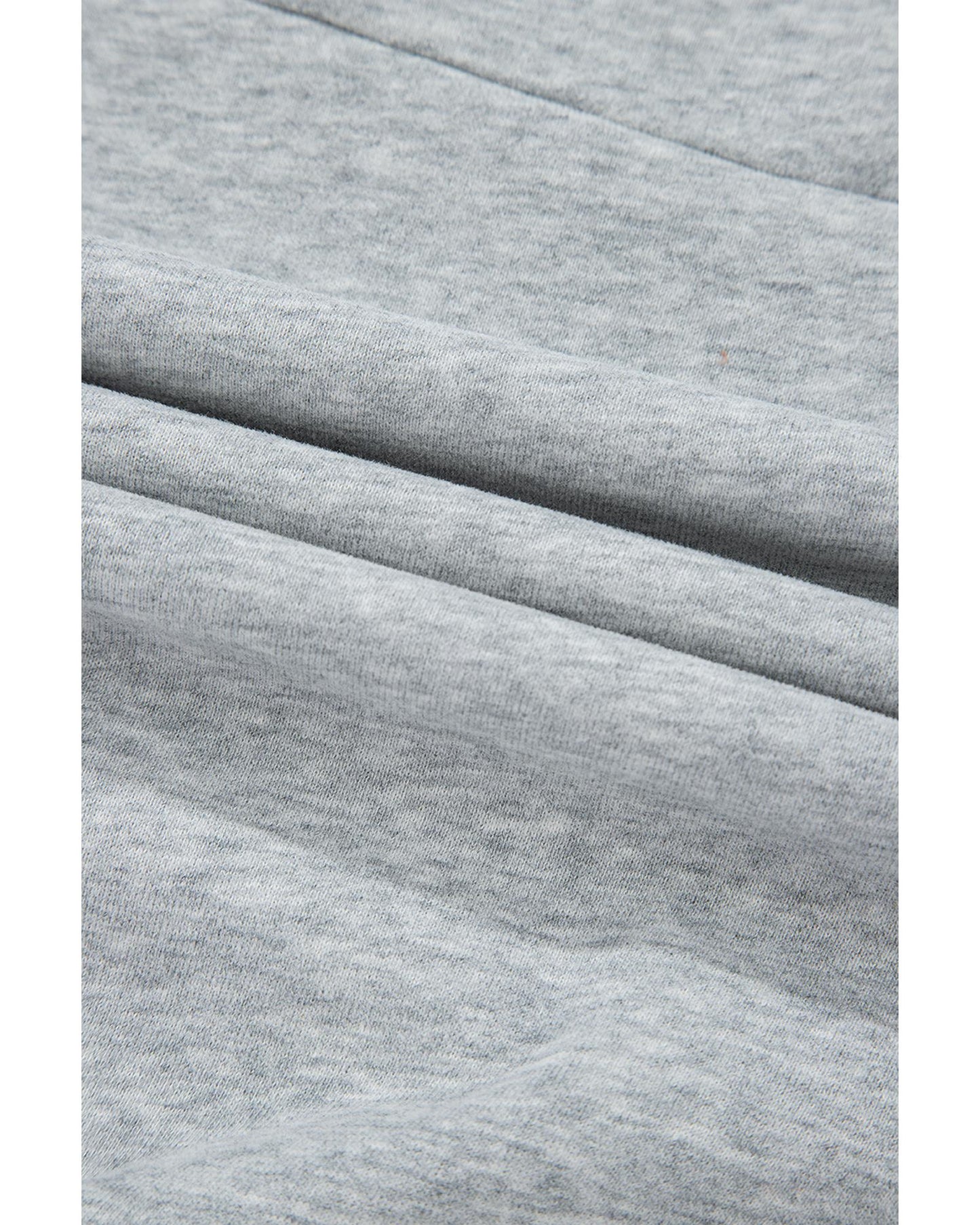Gray Half Zipper Collared Drop Shoulder Side Slits Sweatshirt - XL