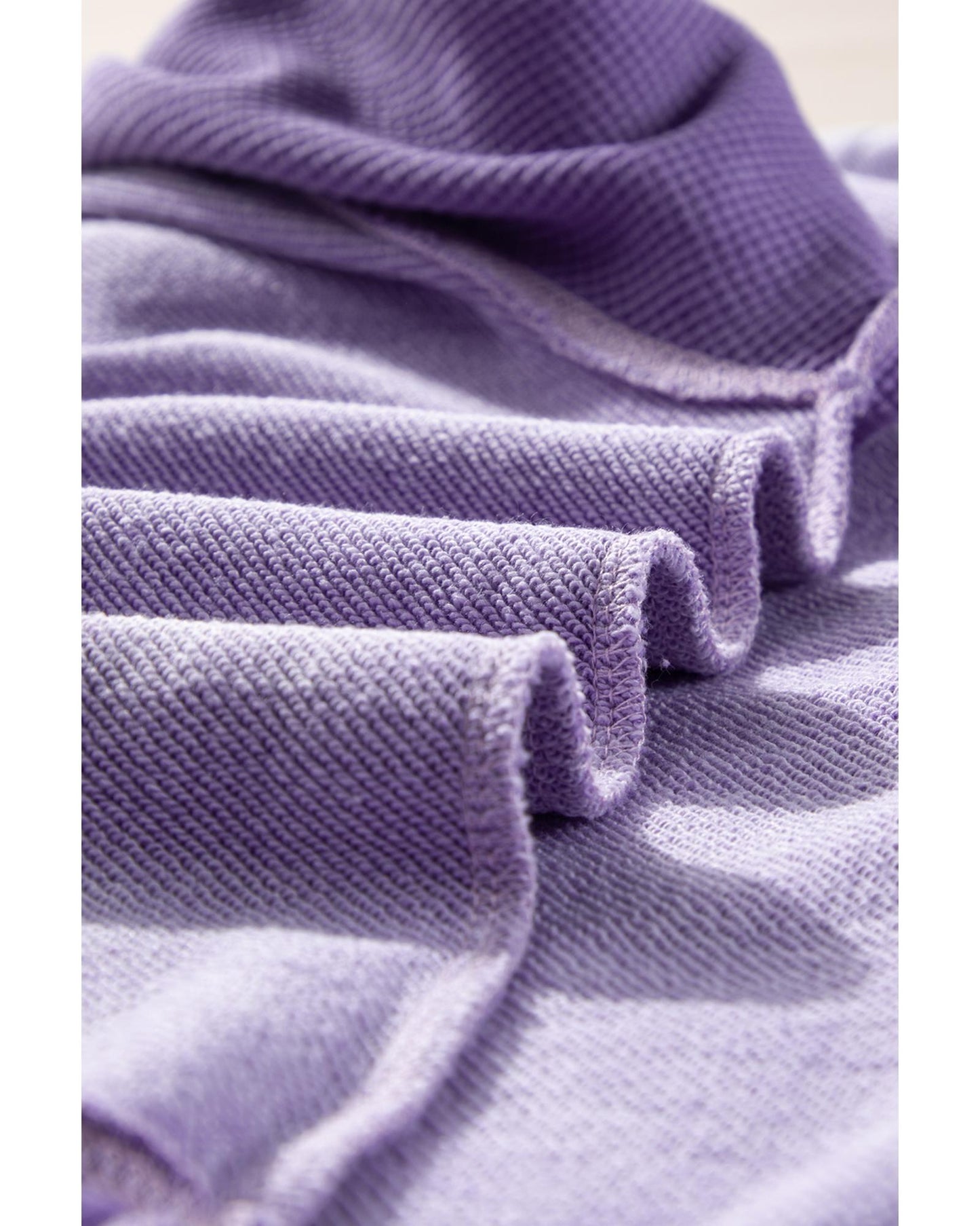 Orchid Petal Solid Waffle Knit Patchwork Raglan Sleeve Sweatshirt - L