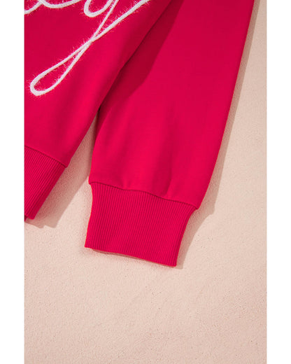 Fiery Red Christmas Santa Baby Tinsel Graphic Sweatshirt - L