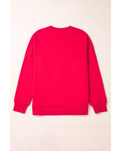 Fiery Red Christmas Santa Baby Tinsel Graphic Sweatshirt - L